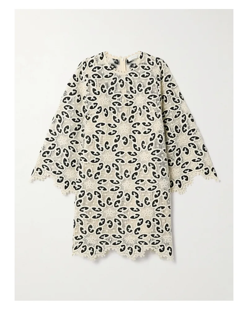 Zimmermann Ottie Minikleid Aus Guipure-spitze Aus Einer Baumwollmischung - Creme Creme