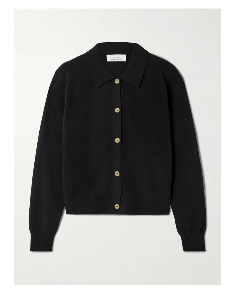 arch4 Queen's Gate Organic Cashmere Cardigan - Black Black