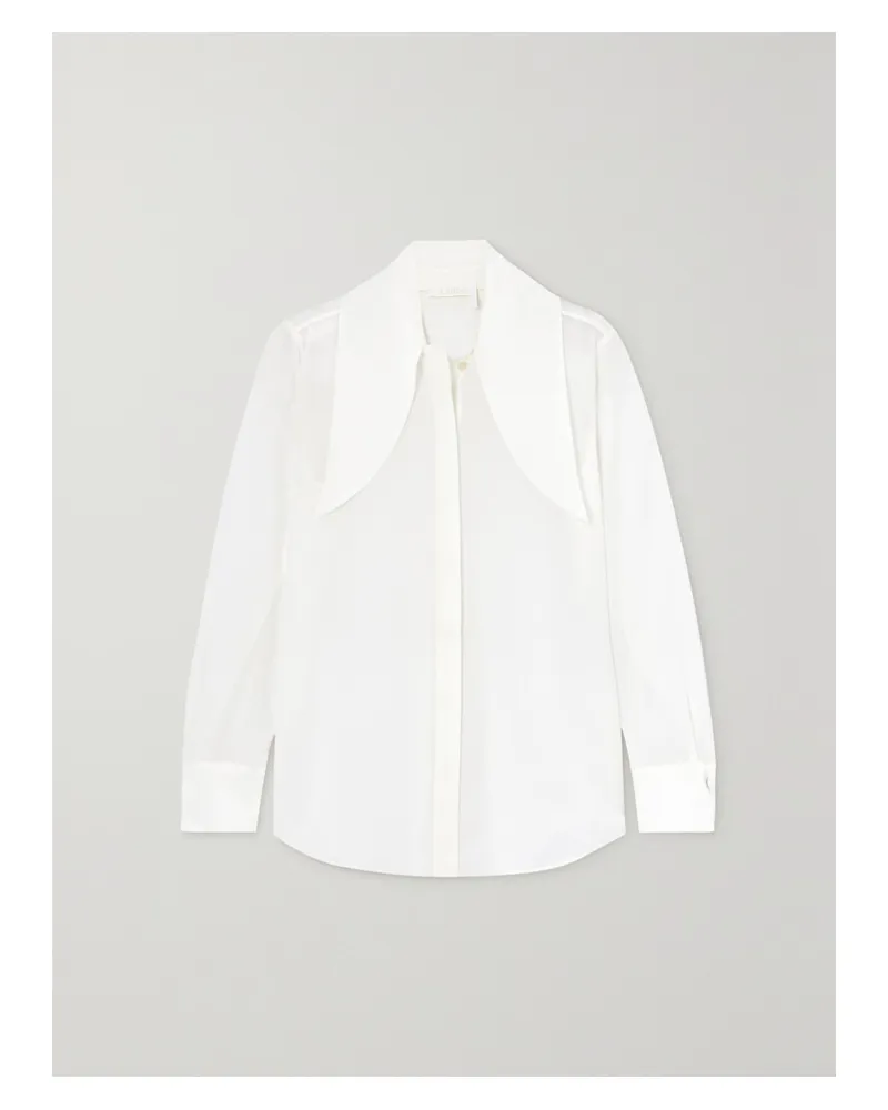 Chloé Hemd Aus Crêpe De Chine Aus Seide Zum Binden - Wollweiß Wollweiß