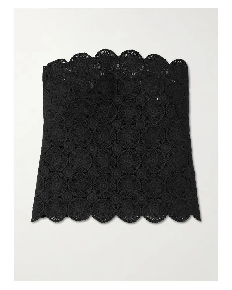 St. Agni Doily Trägerloses Bustier Aus Schnurgebundener Biospitze Mit Wellenkanten - Schwarz Schwarz