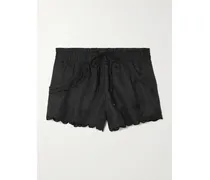 Lola Shorts Aus Ramie Mit Lochstickerei - Schwarz
