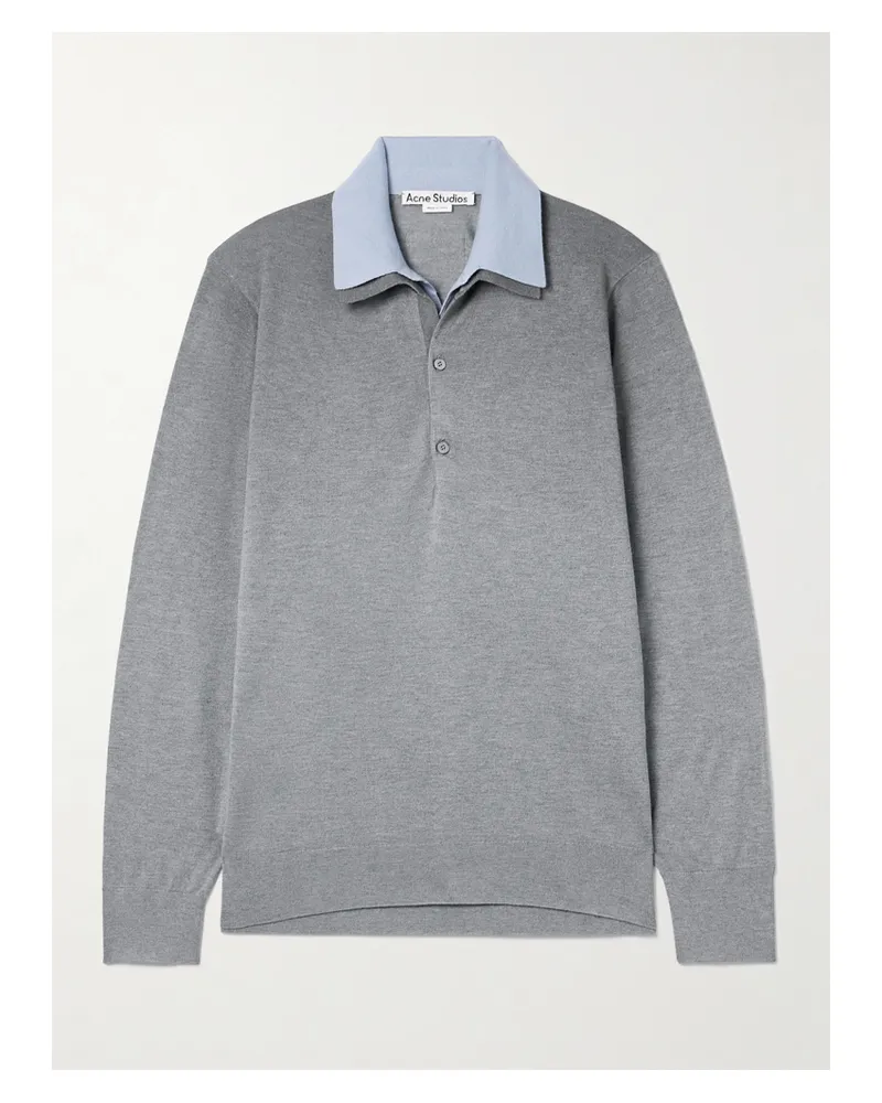 Acne Studios Mehrlagiger Pullover Aus Einer Seidenmischung Mit Polokragen - Grau Grau