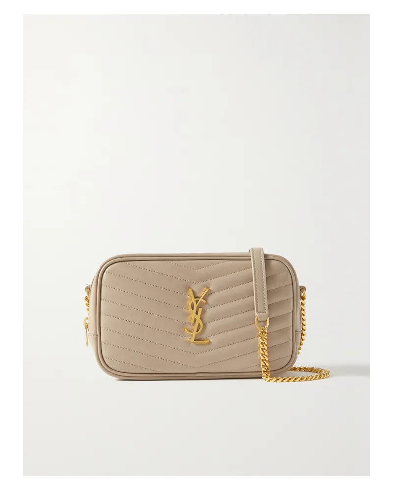 Saint Laurent Lou Mini Matelassé Leather Shoulder Bag - Neutrals Neutrals