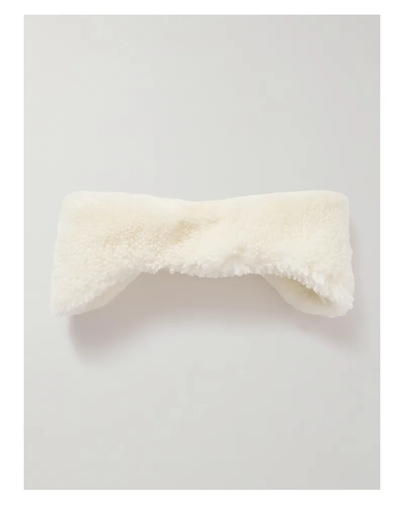 Yves Salomon Ohrenwärmer Aus Shearling - Weiß Weiß