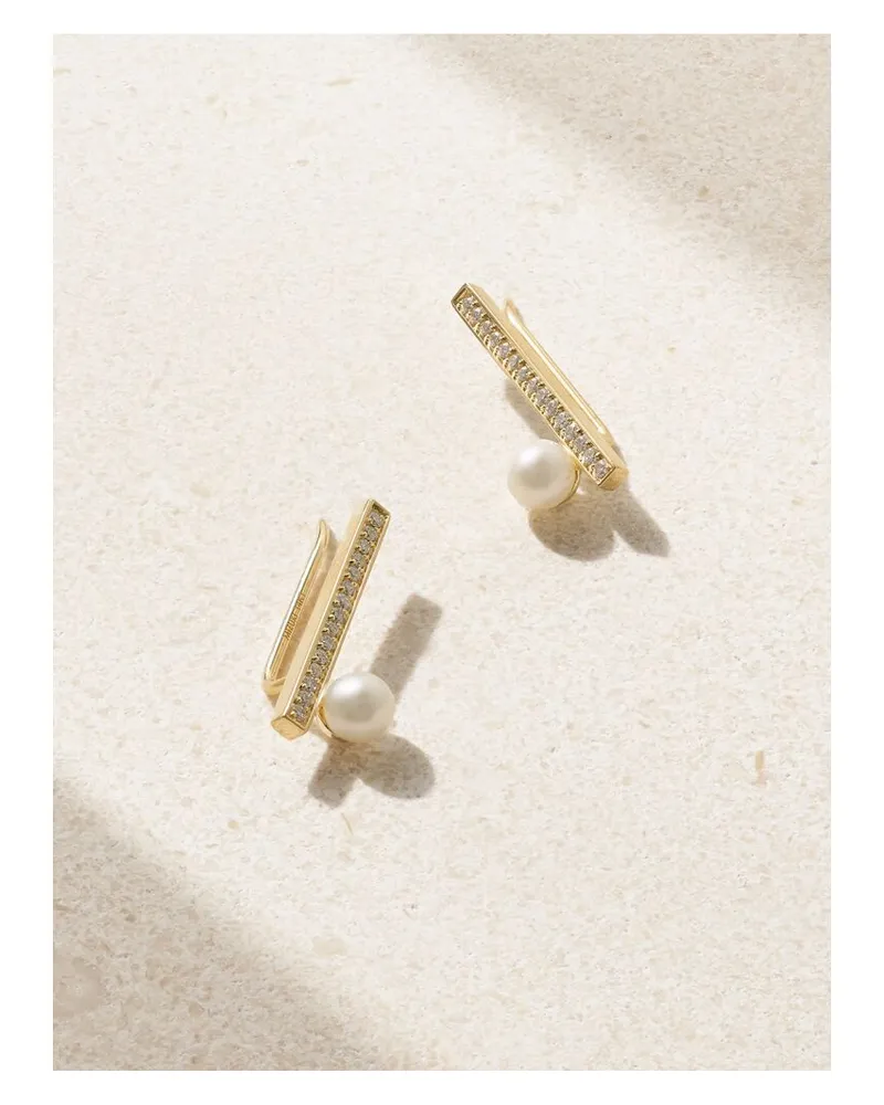 MIZUKI Ohrringe Aus 14 karat Gold Mit Diamanten Und Perlen Gold