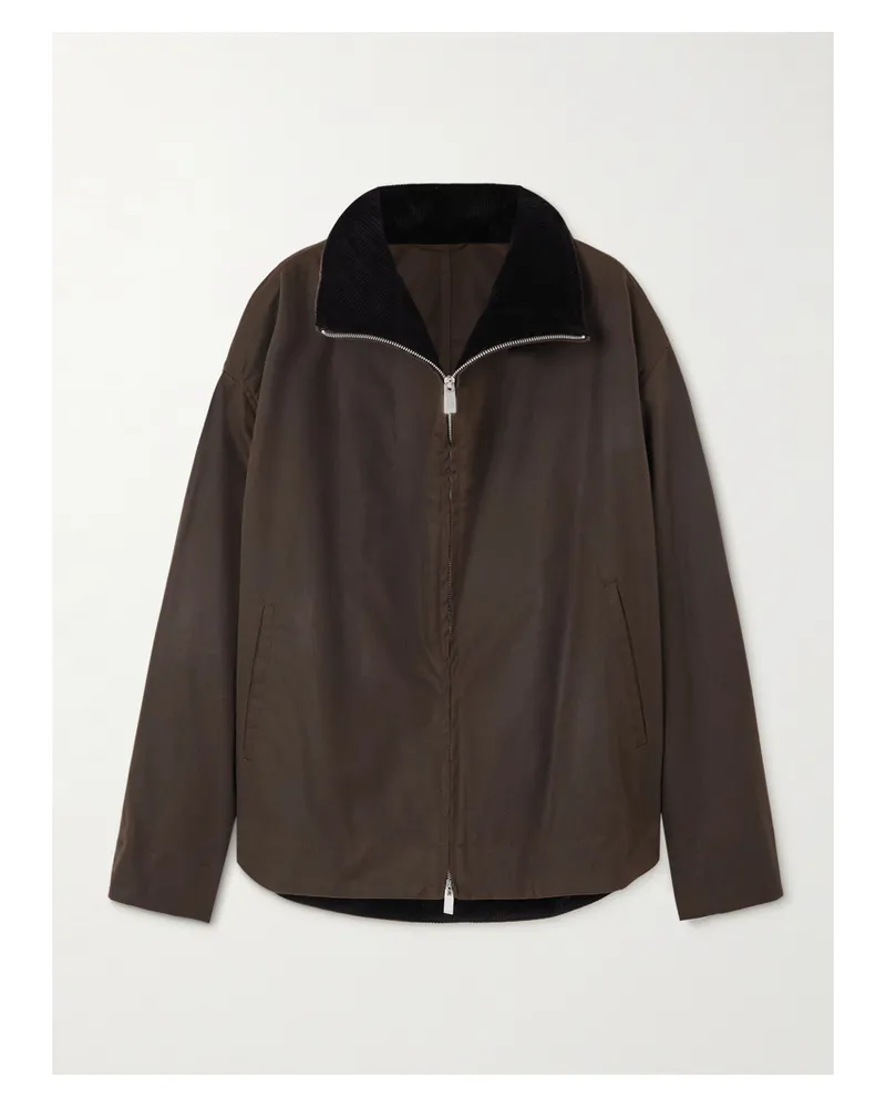 Totême Jacke Aus Gewachster Biobaumwolle Mit Cordbesatz - Braun Braun