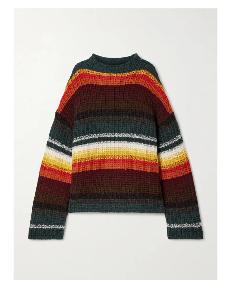 KHAITE Yanis Oversized Ribbed Striped Cashmere Sweater - Multi Multi