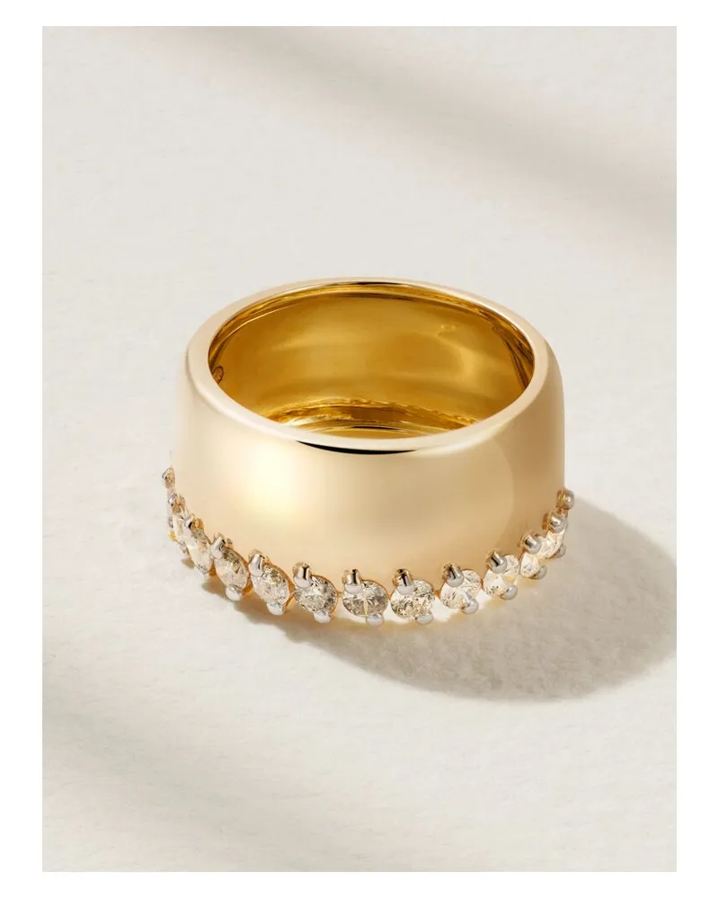 Yvonne Léon Grignotée Ring Aus 18 Karat Gold Mit Diamanten Gold