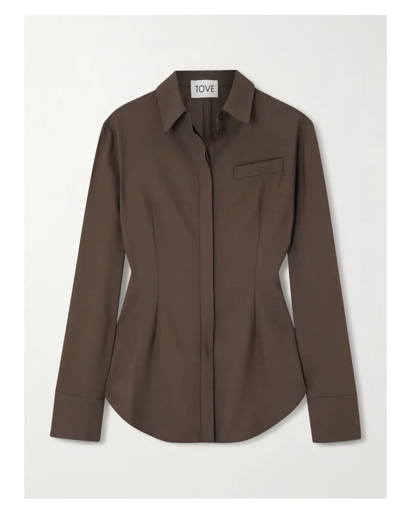 TOVE Elvin Hemd Aus Webstoff - Braun Braun