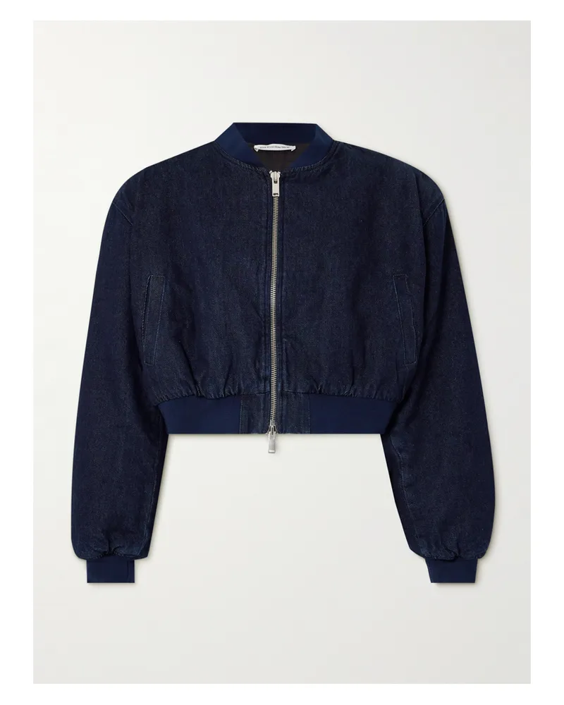 FRANKIE Shop Micky Wattierte Bomberjacke Aus Denim - Blau Blau