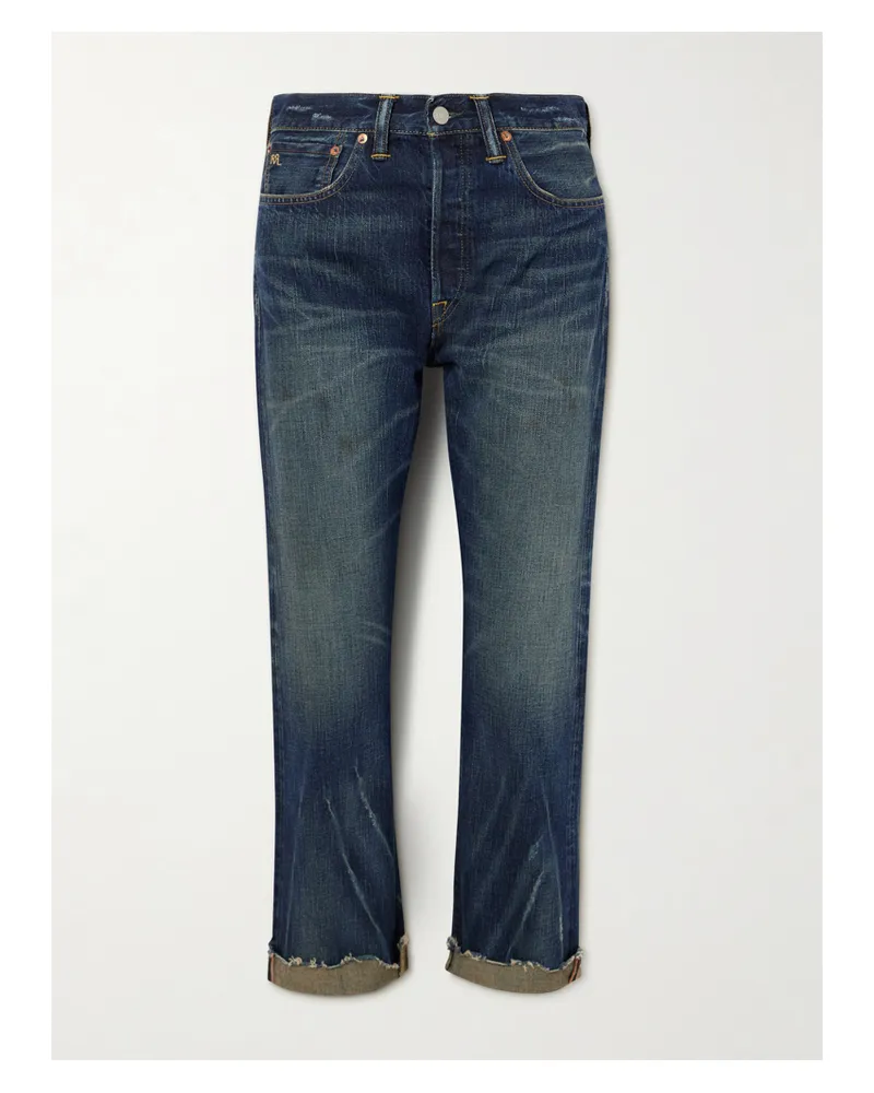 RRL Cropped Mid-rise Straight-leg Jeans - Blue Blue