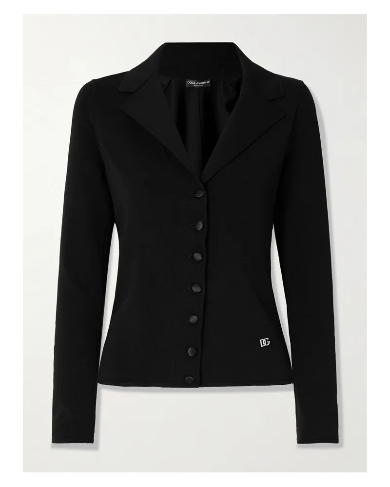 Dolce & Gabbana Jacke Aus Jersey - Schwarz Schwarz