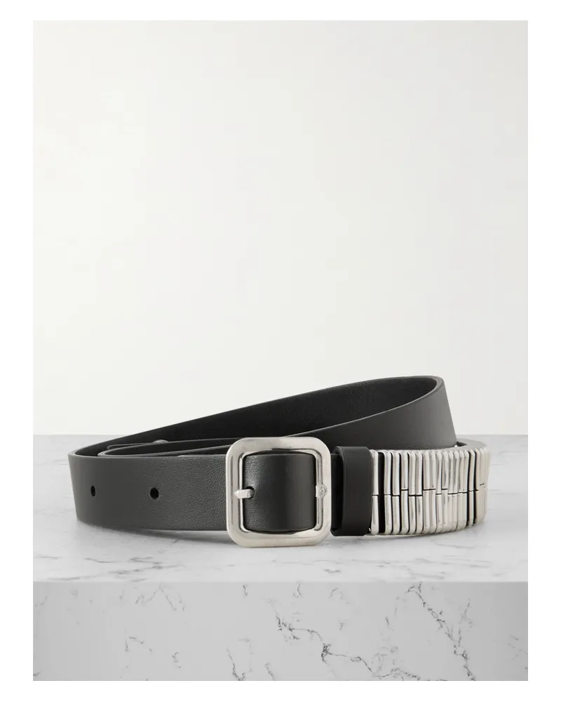 Jil Sander Ledergürtel Mit Silberfarbenen Details - Schwarz Schwarz