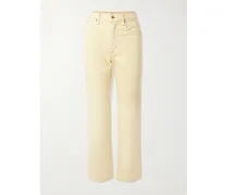 London Cropped High-rise Straight-leg Jeans - Yellow