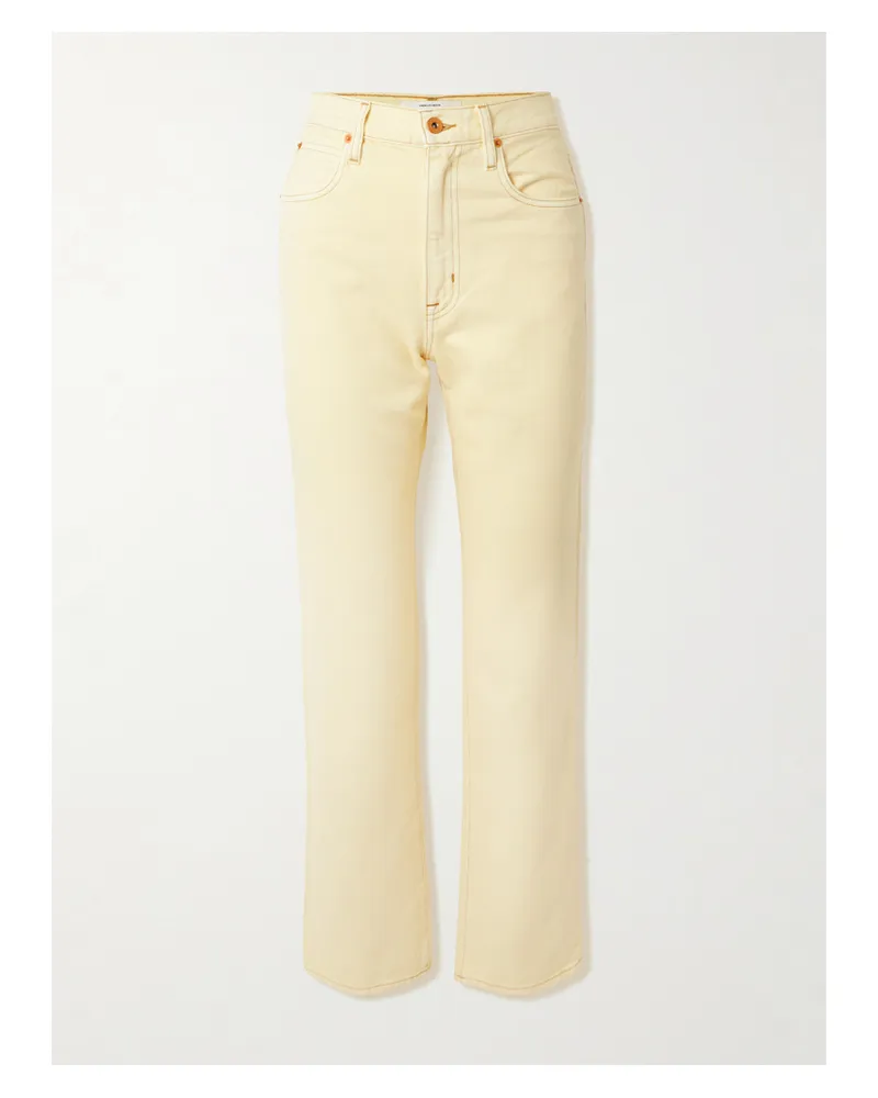 SLVRLAKE London Cropped High-rise Straight-leg Jeans - Yellow Yellow