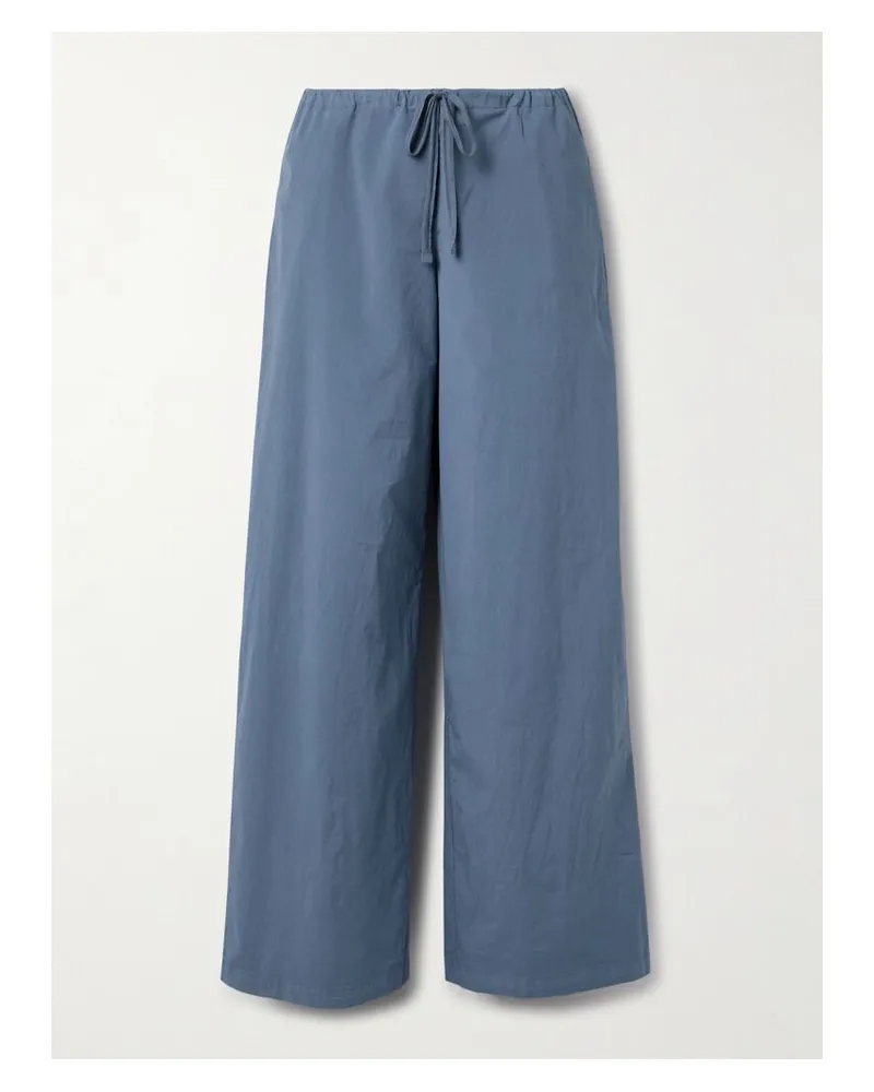 SKIMS Hose Mit Weitem Bein Aus Popeline Aus Einer Baumwollmischung – Harbor - Blau Blau