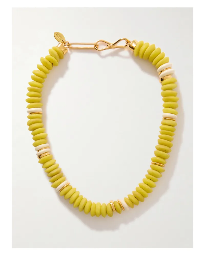 Lizzie Fortunato Laguna Gold-plated Beaded Necklace - Yellow Yellow