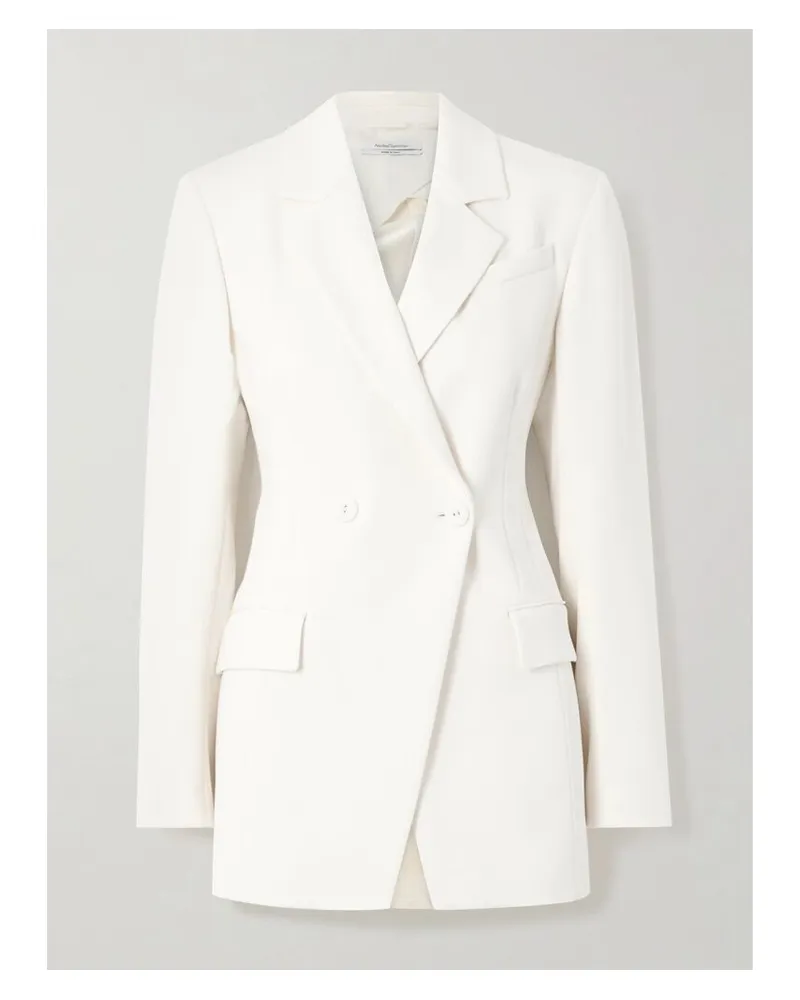Another Tomorrow Doppelreihiger Asymmetrischer Blazer Aus Jersey - Weiß Weiß