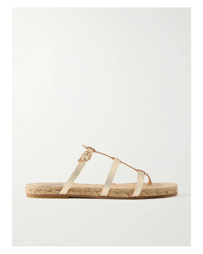 Castañer Ancient Greek Sandals Milos Pantoletten Aus Metallic-leder - Gold Gold