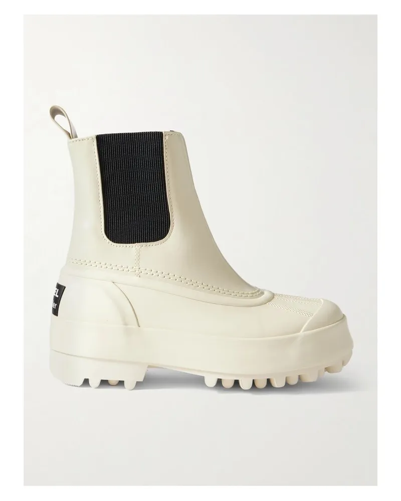 Proenza Schouler Sorel Caribou Chelsea Boots Aus Leder Und Gummi Mit Plateau - Ecru Ecru