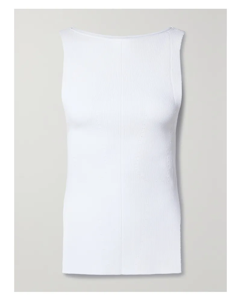 KHAITE Evelyn Tanktop Aus Rippstrick - Weiß Weiß