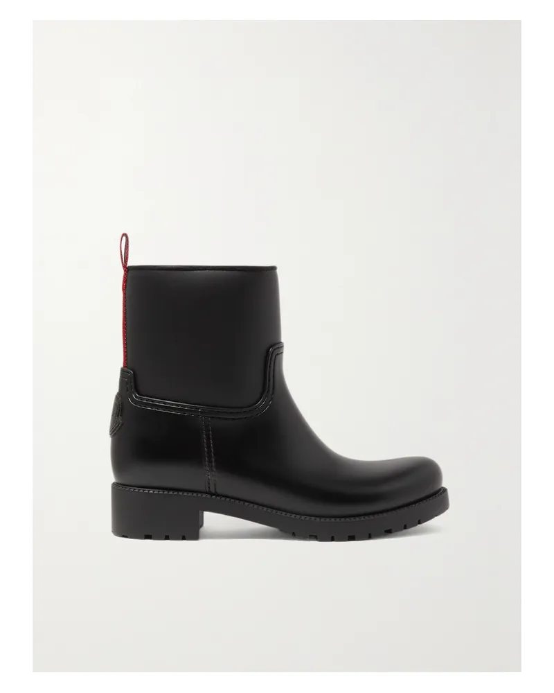 Moncler Ginette Gummistiefel Mit Ripsbandbesatz - Schwarz Schwarz