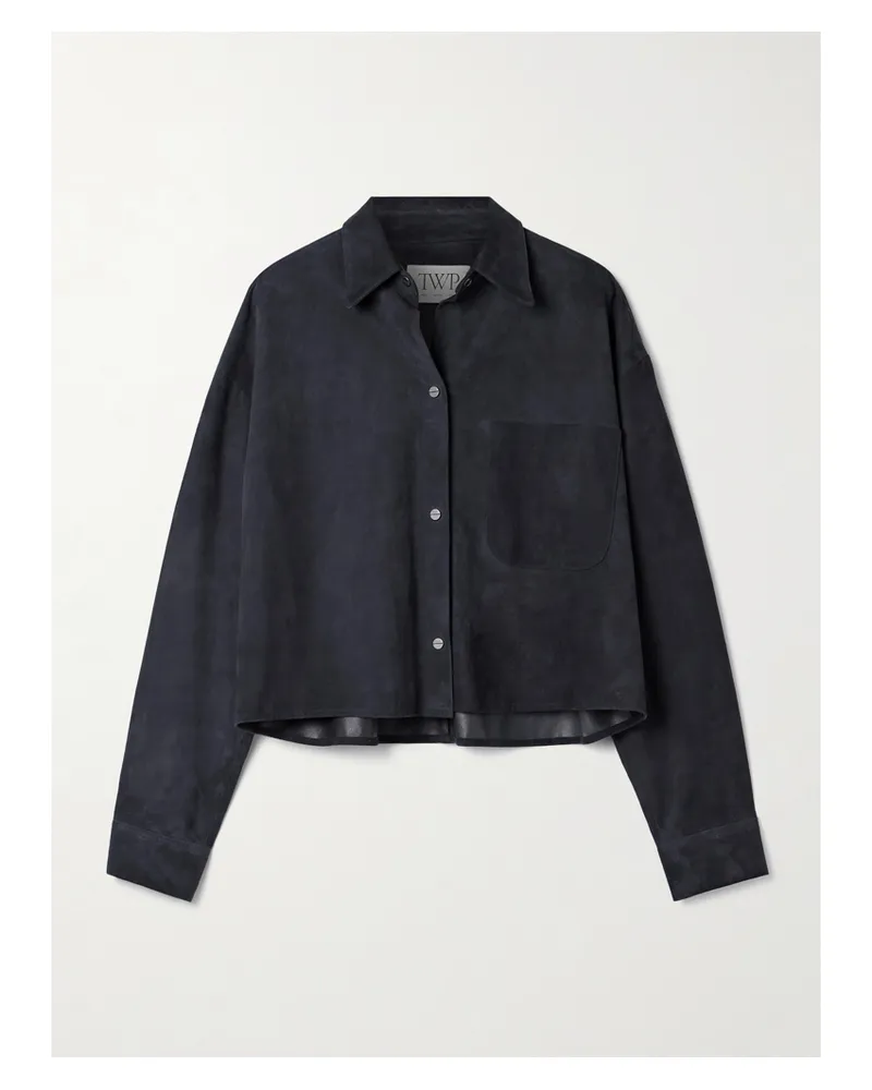 TWP Little Big Joe Verkürztes Hemd Aus Veloursleder - Blau Blau