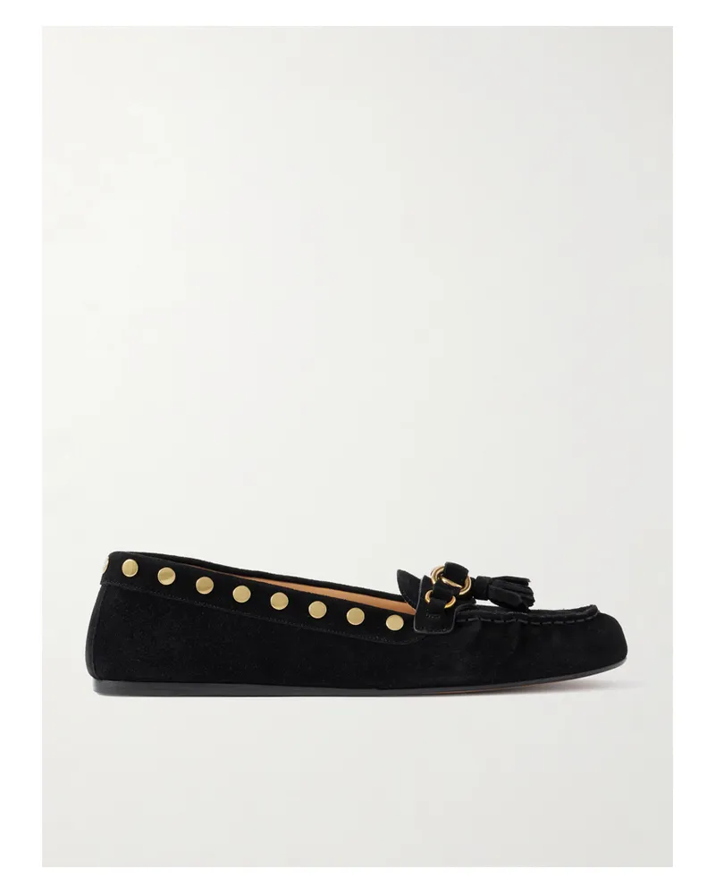 Isabel Marant Faxel Loafers Aus Veloursleder Mit Verzierungen - Schwarz Schwarz