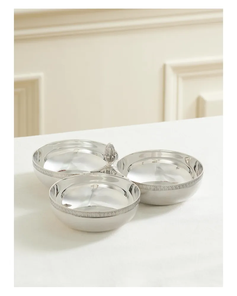 Christofle Malmaison Silver-plated Three-bowl Server Silver