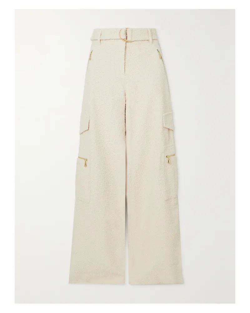 Zimmermann Wonderland Cargohose Aus Einer Baumwollmischung Mit Gürtel - Creme Creme