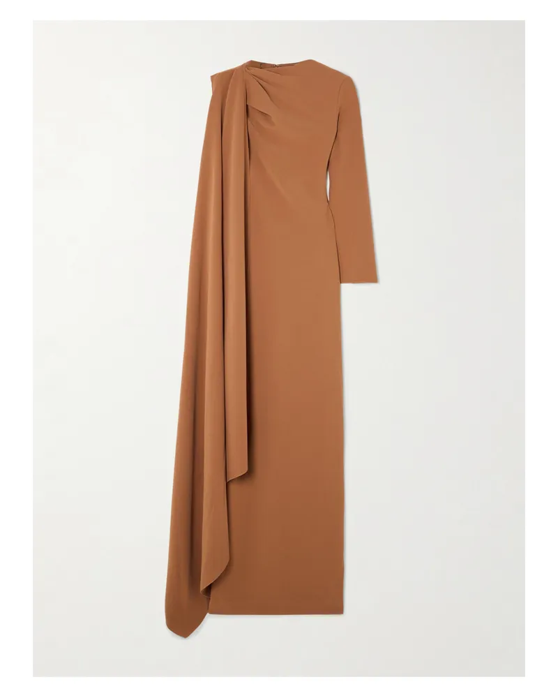 Solace London Lydia Asymmetrische Robe Aus Crêpe Mit Raffungen - Braun Braun