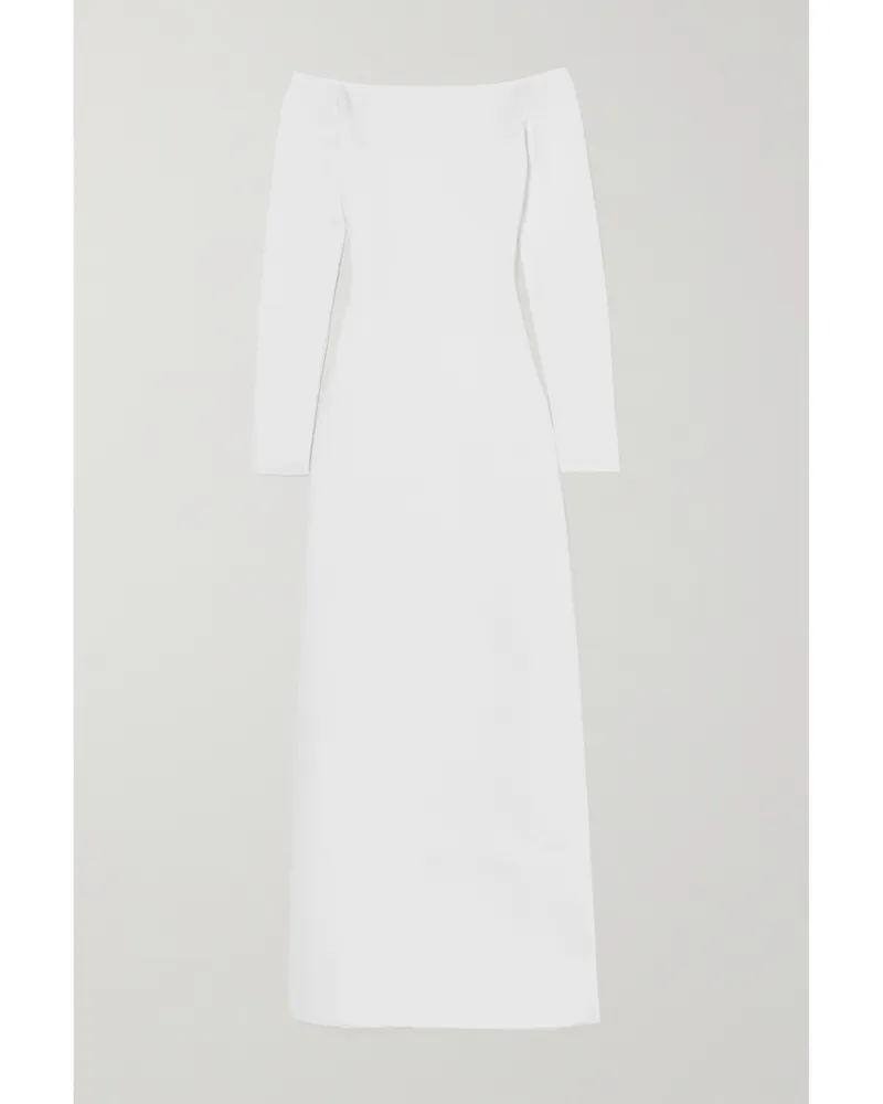 The Row Teresina Schulterfreies Maxikleid Aus Stretch-jersey - Weiß Weiß