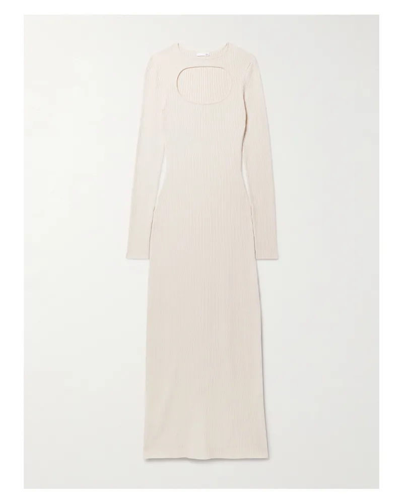 Skin Priyanka Maxikleid Aus Einer Gerippten Baumwollmischung Mit Cut-out - Creme Creme