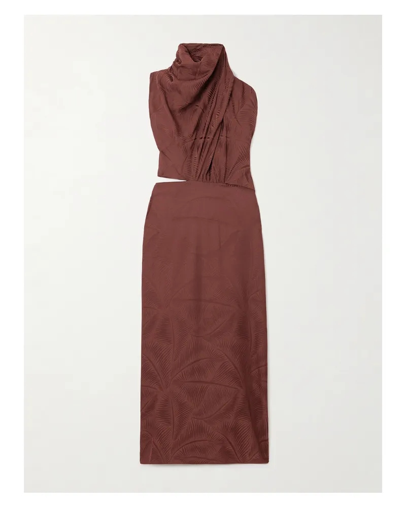 Johanna Ortiz Finding Balance Midikleid Aus Jacquard Mit Cut-out - Braun Braun