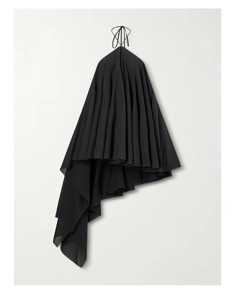 Jacquemus Courte Asymmetrisches Neckholder-kleid Aus Krepon Aus Einer Baumwollmischung - Schwarz Schwarz