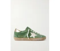 Super-star Sneakers Aus Veloursleder Mit Metallic-lederbesätzen In Distressed-optik - Grün