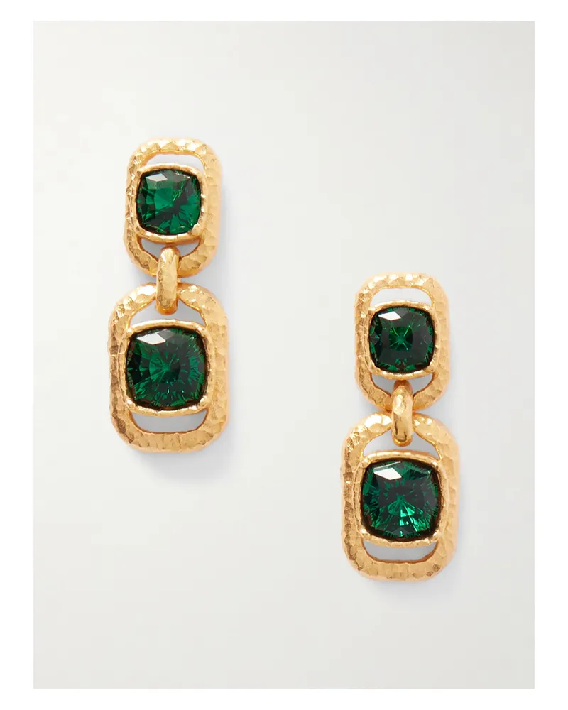 Oscar de la Renta Goldfarbene Ohrringe Mit Kristallen Gold