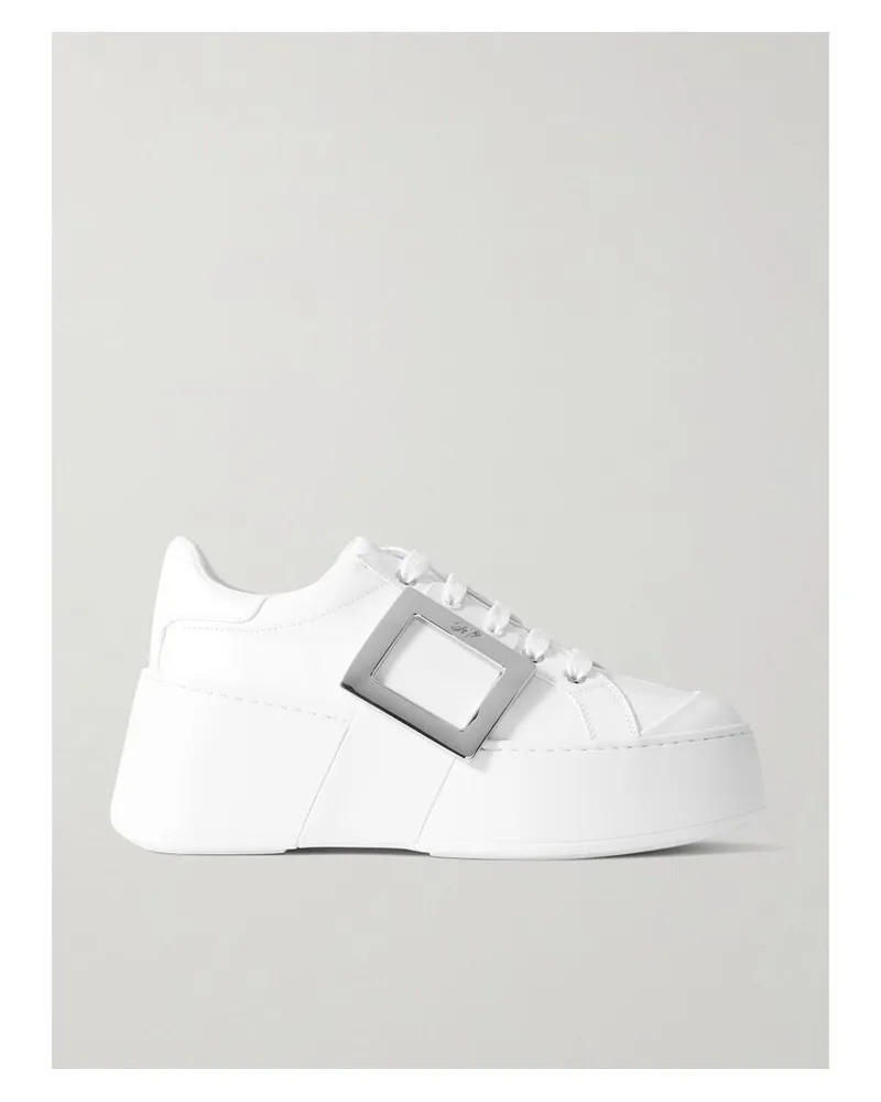 Roger Vivier Viv' Skate Sneakers Aus Leder Mit Verzierung - Weiß Weiß