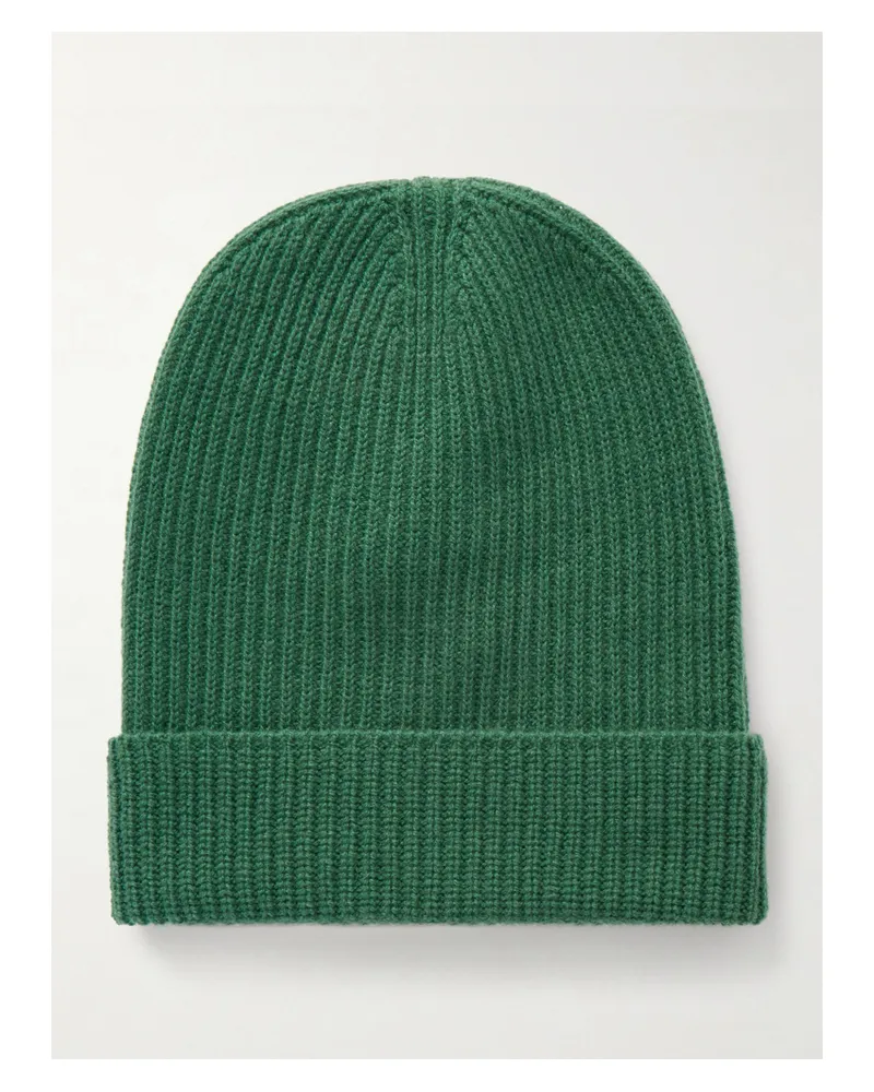 The Elder Statesman Statesman Beanie Aus Kaschmir In Rippstrick - Grün Grün