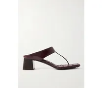 Zehensandalen Aus Intrecciato-leder - Braun