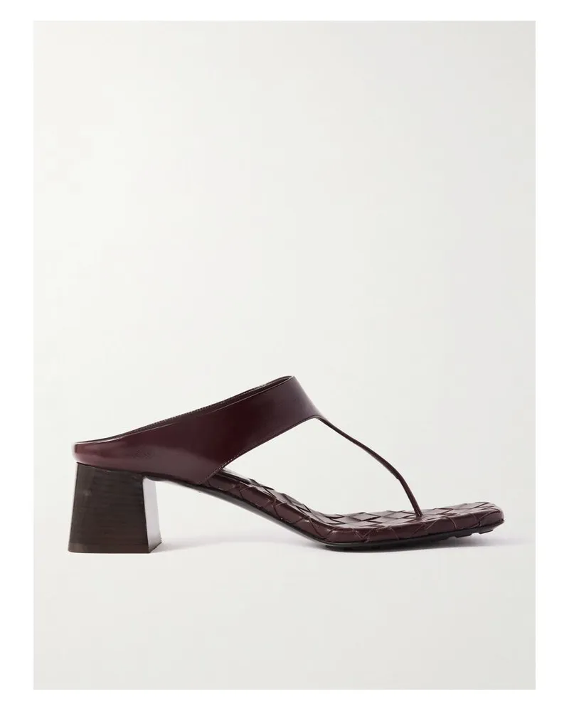 Bottega Veneta Zehensandalen Aus Intrecciato-leder - Braun Braun