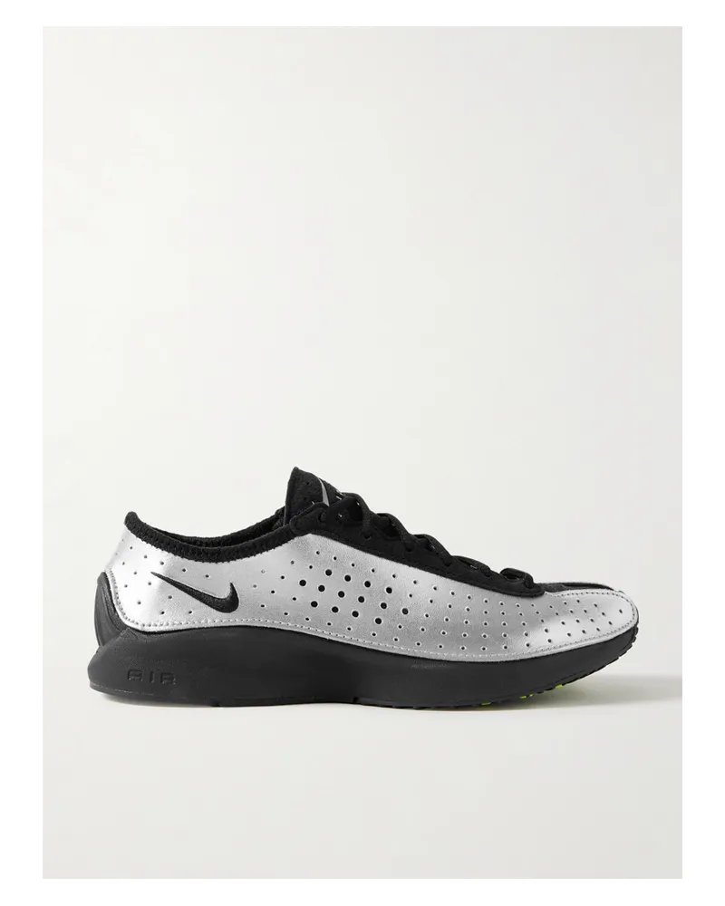Nike Air Superfly Sneakers Aus Veloursleder Und Perforiertem Metallic-leder - Silber Silber