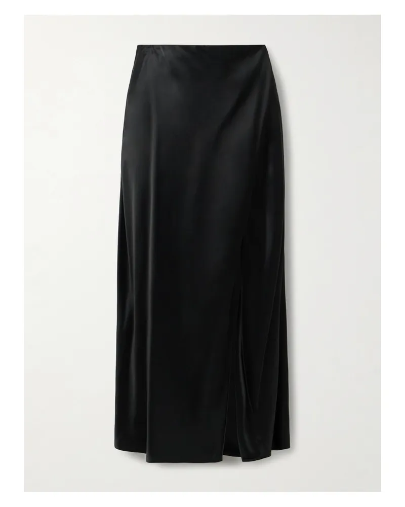 KHAITE Demi Satin Midi Skirt - Black Black