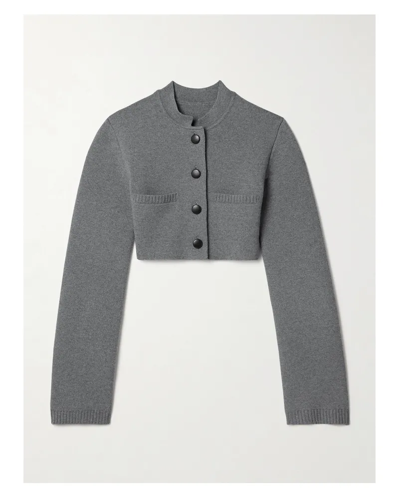 KHAITE Ello Verkürzter Cardigan Aus Einer Wollmischung - Grau Grau