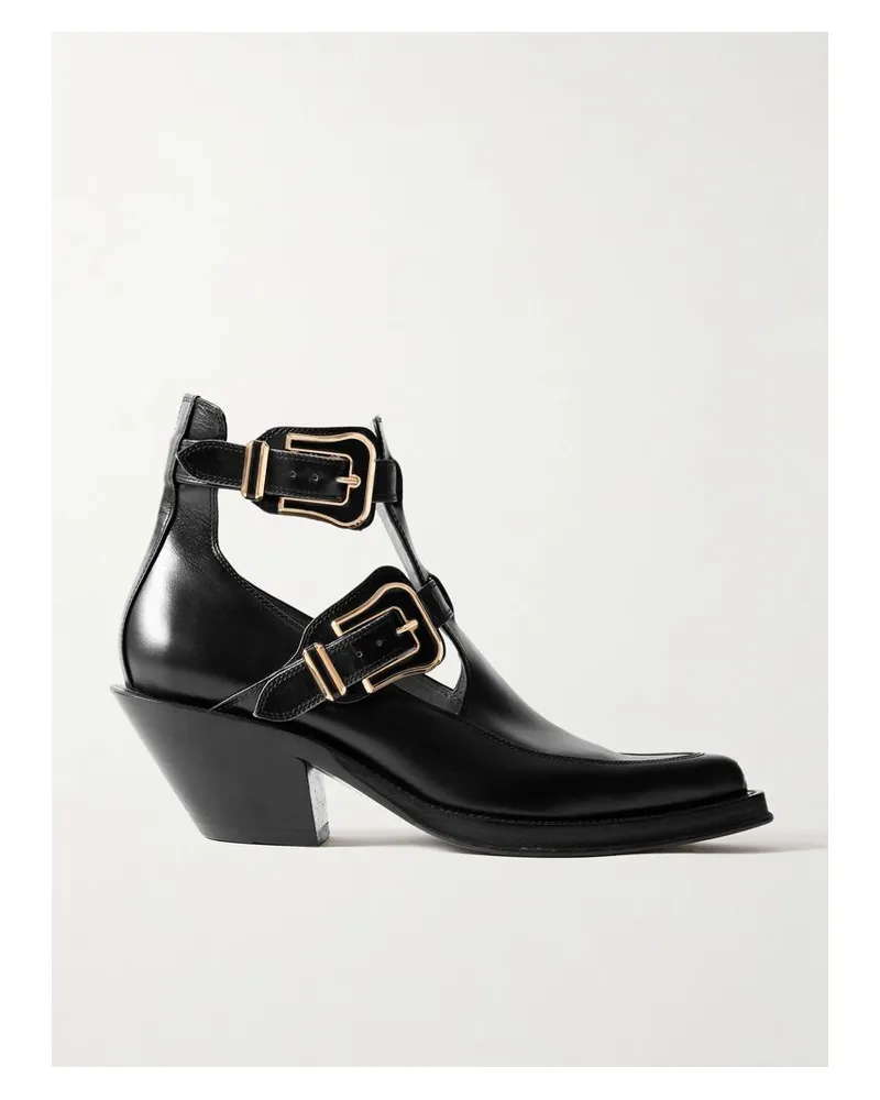 Gabriela Hearst Castro Ankle Boots Aus Leder Mit Cut-out - Schwarz Schwarz