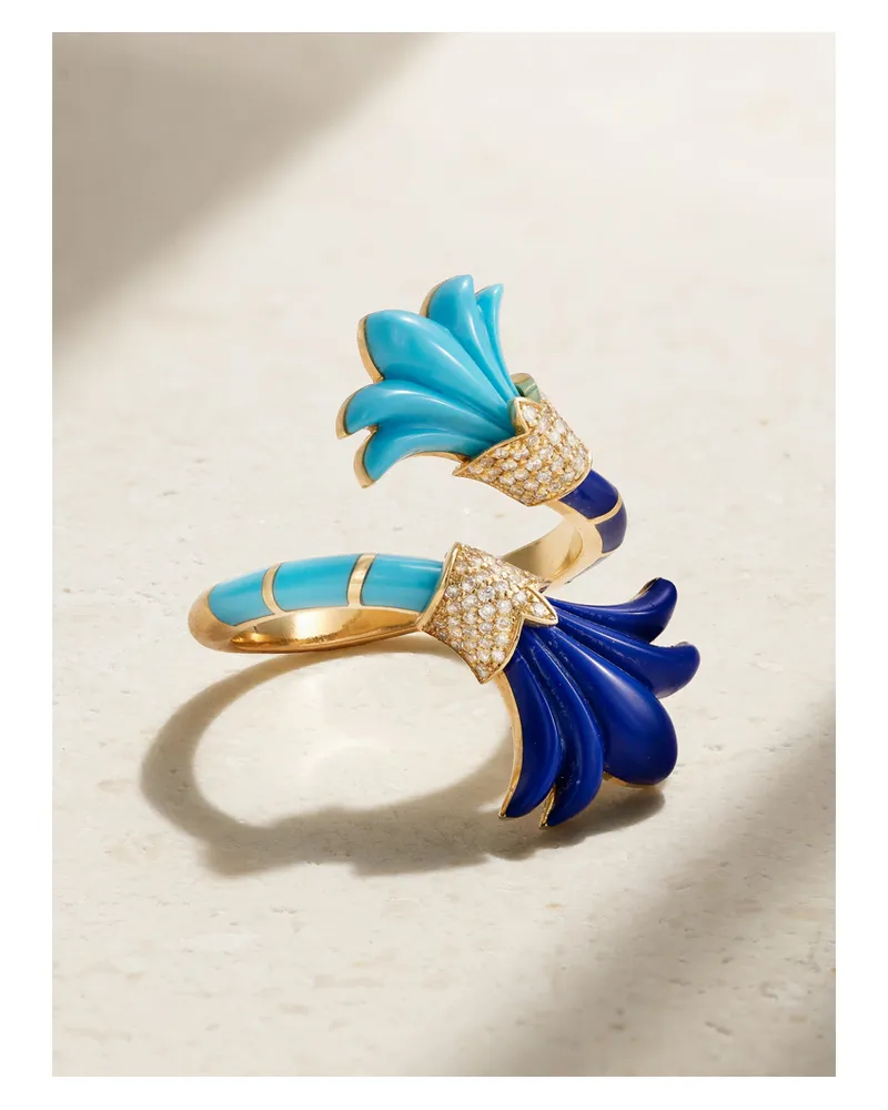 L’Atelier Nawbar Flower Asheq Maashouq Ring Aus 18 Karat Gold Mit Mehreren Steinen Gold