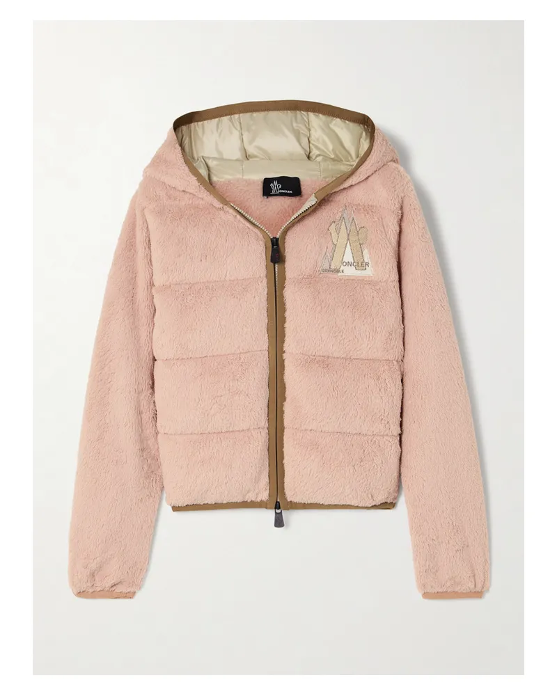 Moncler Daunenjacke aus Gestepptem Fleece Pink