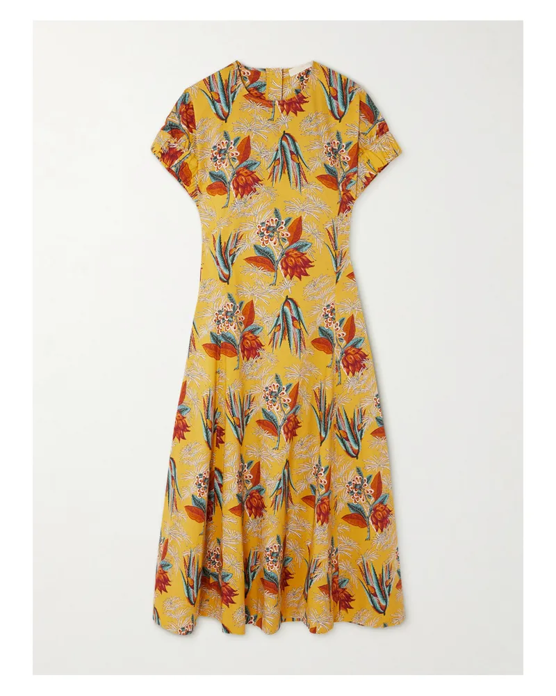Ulla Johnson Devon Midikleid Aus Baumwollpopeline Mit Blumenprint - Mehrfarbig Mehrfarbig