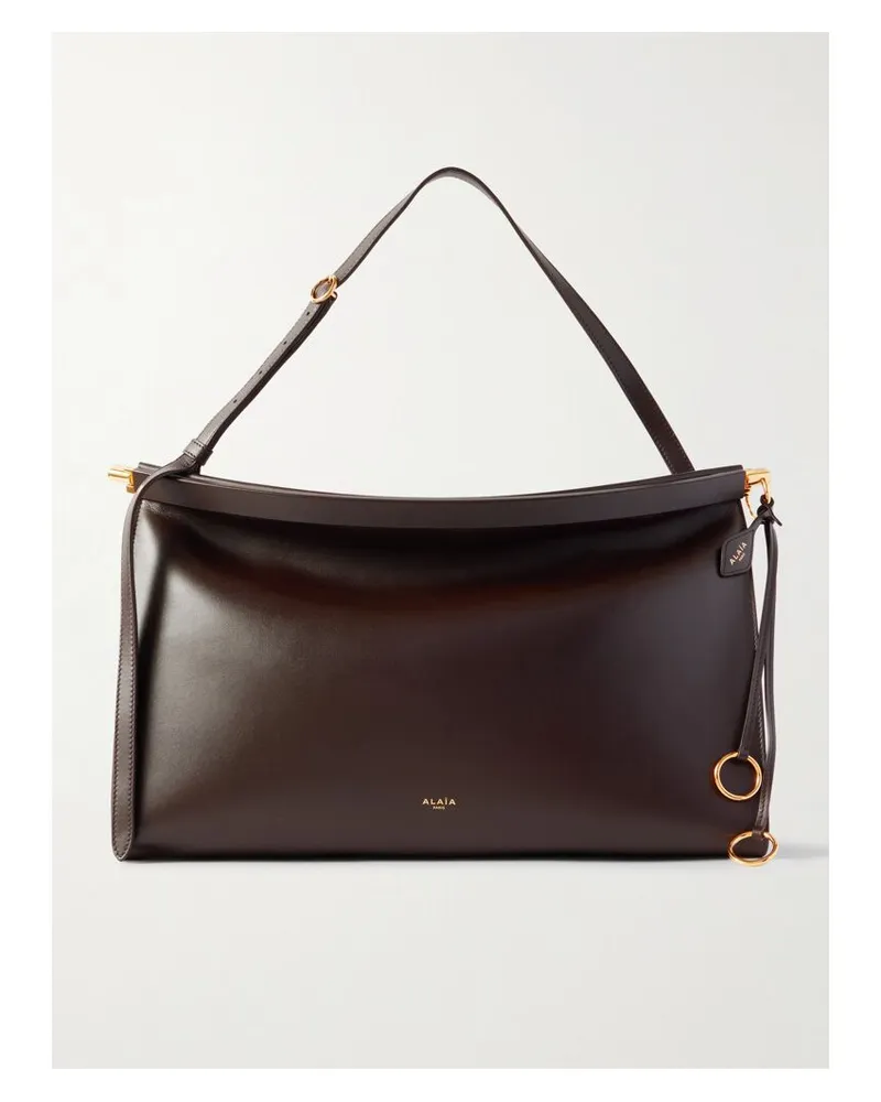 Alaïa Click E/w Große Schultertasche Aus Leder - Braun Braun