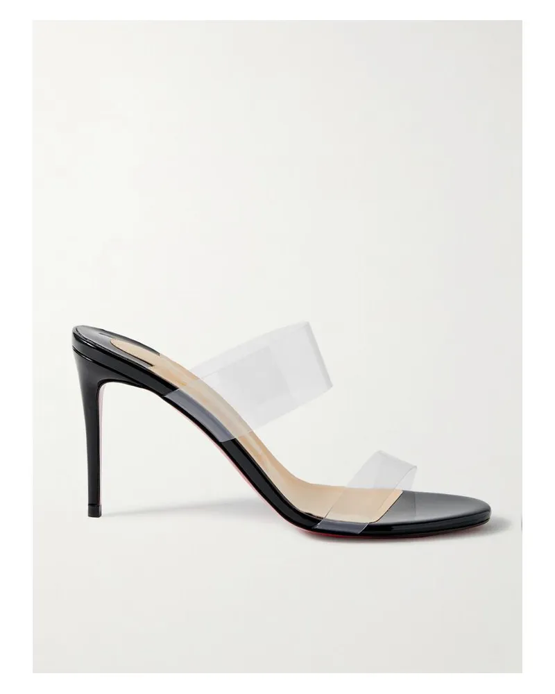 Christian Louboutin Just Nothing 85 Mules Aus Pvc Und Lackleder - Schwarz Schwarz